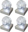 Solar Post Lights - Outdoor Post Cap Light for Fence Deck or Patio Garden Decoration- Solar Powered Gazing Ball Caps, LED Lighting, Lamp Fits 4X4 - White 4 Pack Home & Garden > Lighting > Lamps SUNNYPARK Cool White 4 Pack 