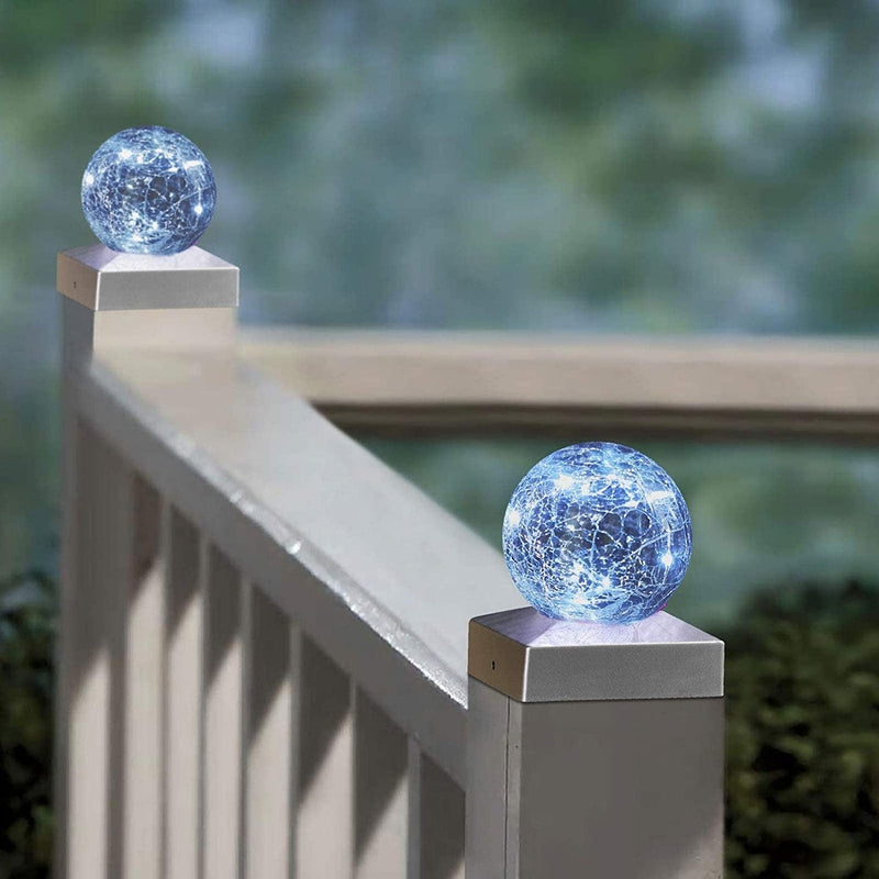 Solar Post Lights - Outdoor Post Cap Light for Fence Deck or Patio Garden Decoration- Solar Powered Gazing Ball Caps, LED Lighting, Lamp Fits 4X4 - White 4 Pack Home & Garden > Lighting > Lamps SUNNYPARK Cool White 2 Pack 