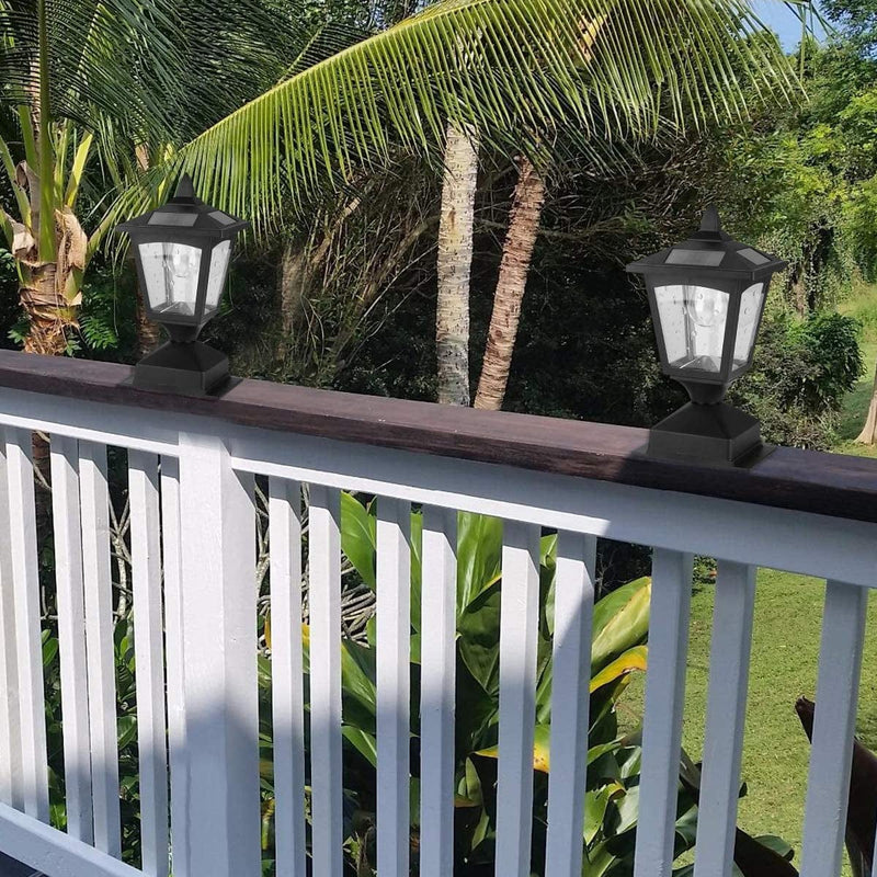 Solar Post Lights Outdoor, Solar Lamp Post Cap Lights for Wood Fence Posts Pathway, Deck, Pack of 2 Home & Garden > Lighting > Lamps Greluna   