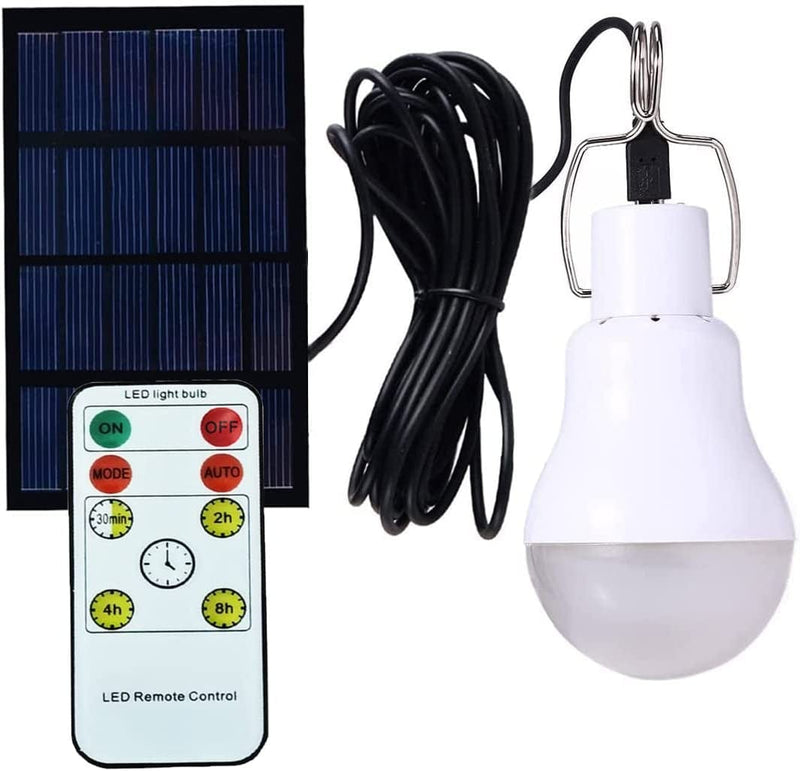 Solar Powered Lamp Portable Led Bulb Lights Solar Energy Panel Led Lighting for Camp Tent Night Fishing Emergency Lights Flash 350Lm(Pack of 2) Home & Garden > Lighting > Lamps All Best Co.,Ltd Pack of 1+remote Control  