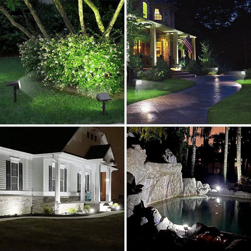Solar Spot Lights Outdoor, [6 Pack/52 LED/3 Modes] 2-In-1 Solar Landscape Spotlights, WELALO Solar Powered Flood Security Light, IP65 Waterproof Wall Light for Walkway Yard Garden Driveway(Cool White) Home & Garden > Lighting > Flood & Spot Lights WELALO   