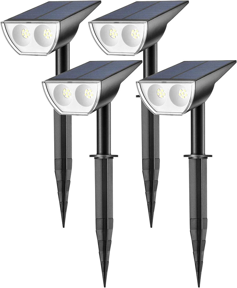 Solar Spot Lights Outdoor, Consciot 12 Leds IP67 Waterproof Dusk-To-Dawn Solar Landscape Spotlights, Auto On/Off, 2-In-1 Adjustable Solar Powered Wall Lights for Garden Yard, 2 Pack (3000K Warm White) Home & Garden > Lighting > Flood & Spot Lights Consciot Cool White 4 Pack 