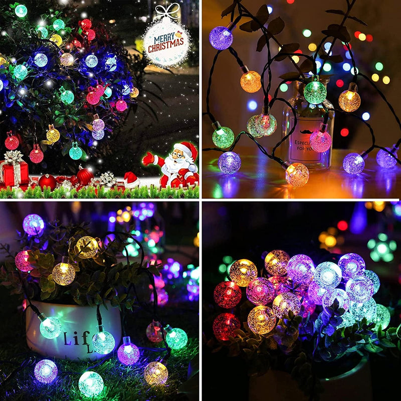 Solar String Lights Outdoor 100 Led 40 Feet Multi-Color Crystal Globe Lights with 8 Lighting Modes, Waterproof Solar Powered Patio Lights for Garden Yard Porch Wedding Party Decoration Home & Garden > Lighting > Light Ropes & Strings Jedavai   