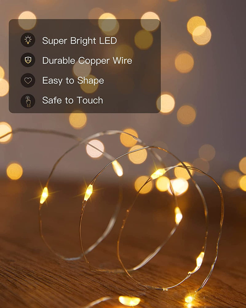 Solar String Lights Outdoor Waterproof, 4 Packs Each 33 Ft 100 LED Solar Fairy Lights with 8 Modes, Twinkle Solar Powered Outdoor Lights for Patio Yard Trees Wedding Christmas, Warm White Home & Garden > Lighting > Light Ropes & Strings Brightown   