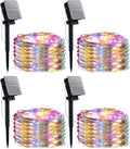 Solar String Lights Outdoor Waterproof, 4 Packs Each 33 Ft 100 LED Solar Fairy Lights with 8 Modes, Twinkle Solar Powered Outdoor Lights for Patio Yard Trees Wedding Christmas, Warm White Home & Garden > Lighting > Light Ropes & Strings Brightown Multicolor  