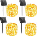 Solar String Lights Outdoor Waterproof, 4 Packs Each 33 Ft 100 LED Solar Fairy Lights with 8 Modes, Twinkle Solar Powered Outdoor Lights for Patio Yard Trees Wedding Christmas, Warm White Home & Garden > Lighting > Light Ropes & Strings Brightown Warm White  