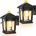 Solar Wall Lights Outdoor Solar Porch Lamp Waterproof Solar Sconce Lights with 3 Lighting Modes and Motion Sensor 3000K Dusk to Dawn Solar Wall Lantern for Garage Home Barn Shed (Warm White 2Pack) Home & Garden > Lighting > Lamps Brotuoway Warm White 2pack  