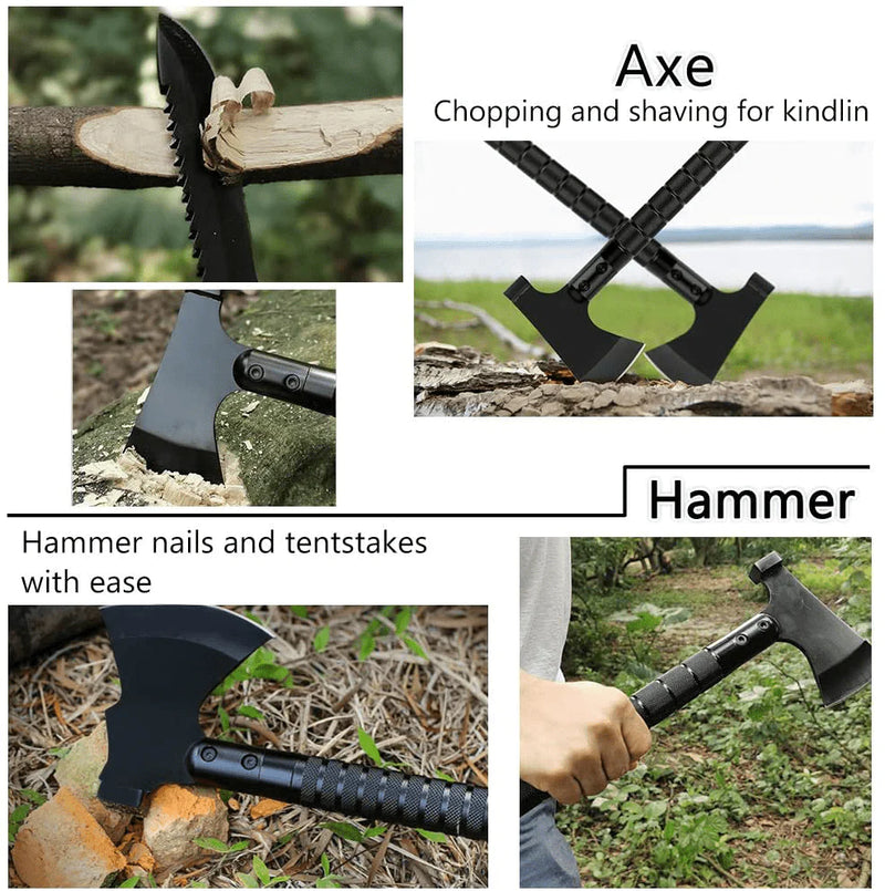 SOLASIDUO Camping Axe Multitool,Portable Lightweight,Camp Ax with Sheath, Tactical Tomahawk Hammer for Hunting, Hiking, Emergency Outdoor Sporting Goods > Outdoor Recreation > Camping & Hiking > Camping Tools SOLASIDUO   