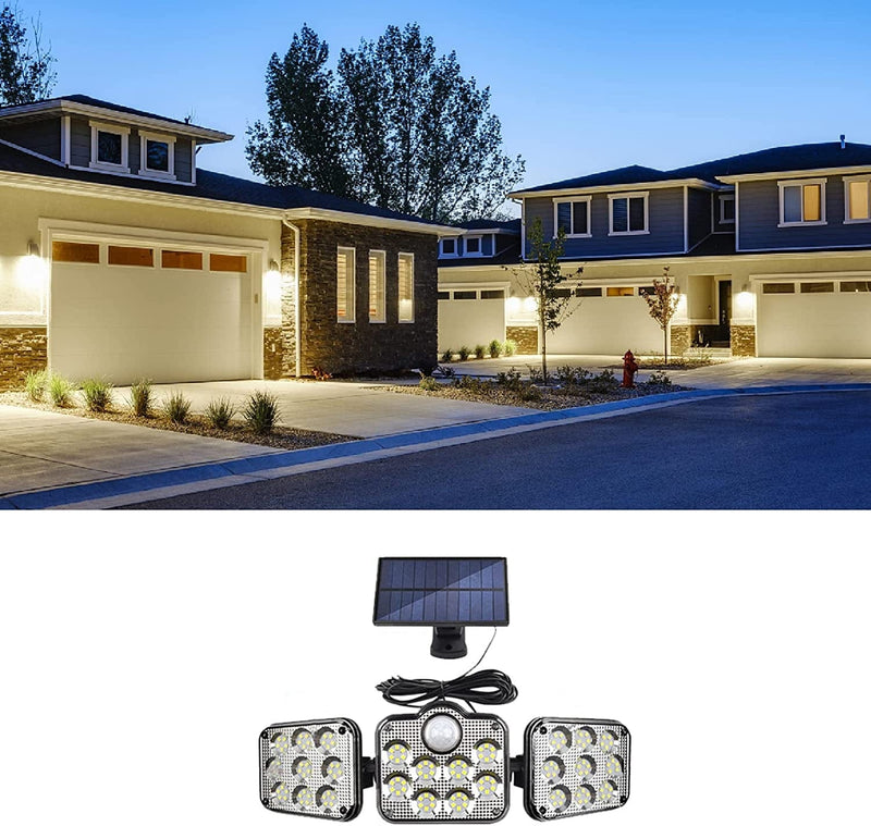 SOONHUA 3 Head LED Solar Light Wall Mounted Lamp with Motion Detection Sensor Light for Garden Yard Patio Pathway Home & Garden > Lighting > Lamps SOONHUA   