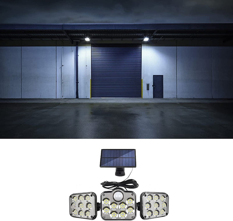 SOONHUA 3 Head LED Solar Light Wall Mounted Lamp with Motion Detection Sensor Light for Garden Yard Patio Pathway Home & Garden > Lighting > Lamps SOONHUA   