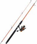 Sougayilang Fishing Rod and Reel Combo, 2-Piece Fishing Rod Combo, Durable Fiberglass Fishing Pole with Spinning Reel Combo Sporting Goods > Outdoor Recreation > Fishing > Fishing Rods Sougayilang Orange-Fast-MH 6.9ft and 3000 reel 