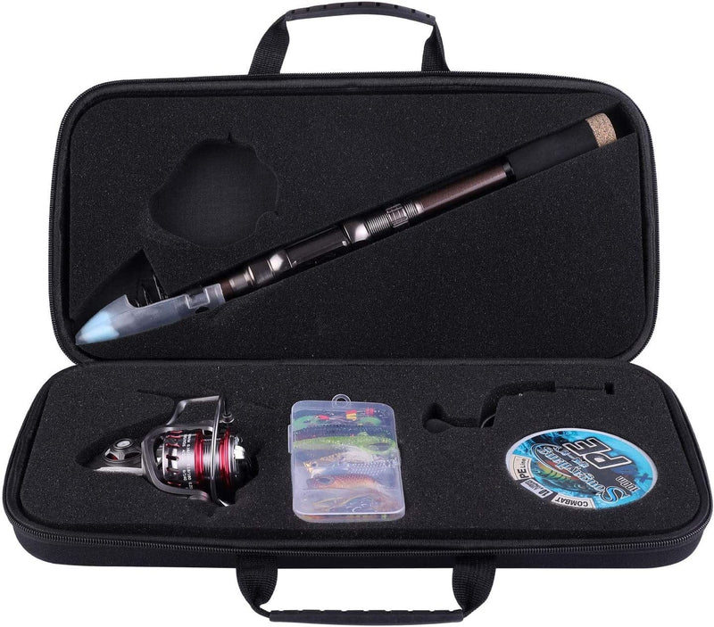 Sougayilang Fishing Rod and Reel Combos - Carbon Fiber Telescopic Fishing Pole - Spinning Reel 12 +1 BB with Carrying Case for Saltwater and Freshwater Fishing Gear Kit Sporting Goods > Outdoor Recreation > Fishing > Fishing Rods Sougayilang   