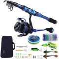 Sougayilang Fishing Rod and Reel Combos - Carbon Fiber Telescopic Fishing Pole - Spinning Reel 12 +1 BB with Carrying Case for Saltwater and Freshwater Fishing Gear Kit Sporting Goods > Outdoor Recreation > Fishing > Fishing Rods Sougayilang blue 2.1m/6.89ft-sd3000 