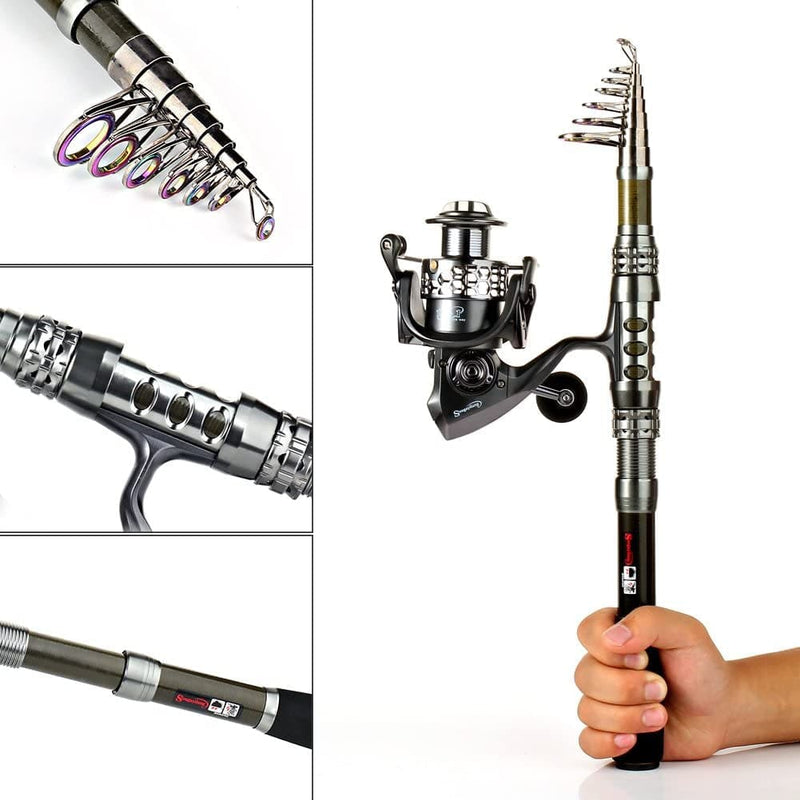 Sougayilang Fishing Rod Combos with Telescopic Fishing Pole Spinning Reels Fishing Carrier Bag for Travel Saltwater Freshwater Fishing Sporting Goods > Outdoor Recreation > Fishing > Fishing Rods Sougayilang   