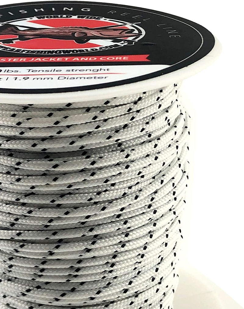 SPEARFISHING WORLD Speargun Reel or Shooting Line 1.9 Mm White with Black Tracer - 100% Polyester - 380 Lbs Strength - 150 Ft Spool Sporting Goods > Outdoor Recreation > Fishing > Fishing Lines & Leaders Spearfishing World   