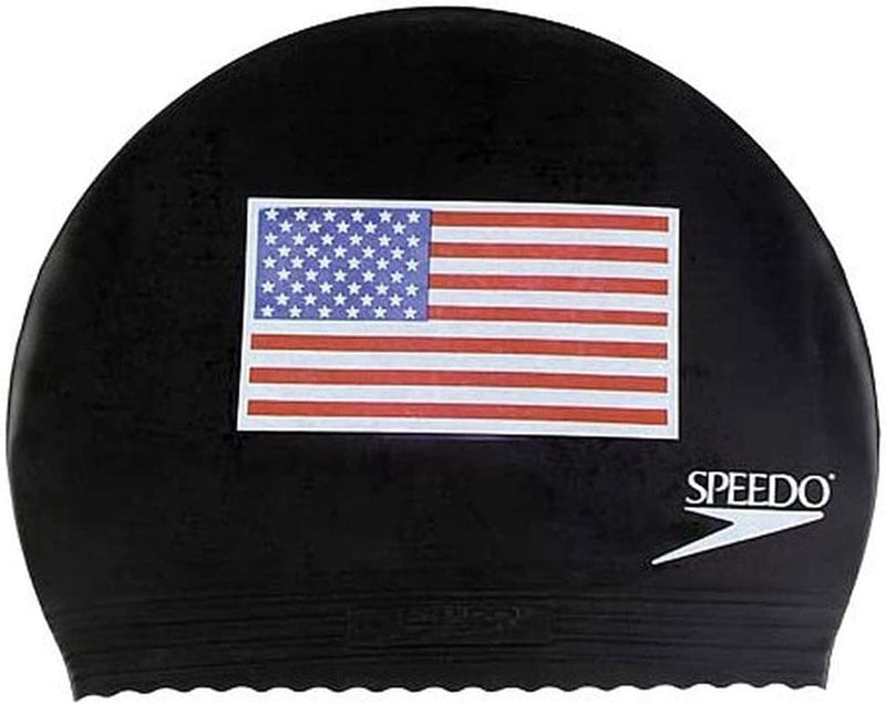 Speedo American Latex Flag Cap (Available in Black or White) Sporting Goods > Outdoor Recreation > Boating & Water Sports > Swimming > Swim Caps Speedo Flag Black One Size 