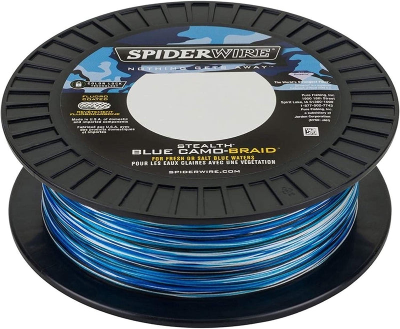 Spiderwire Stealth Braid Fishing Line Sporting Goods > Outdoor Recreation > Fishing > Fishing Lines & Leaders Pure Fishing Blue Camo 50 Pounds 500 Yards