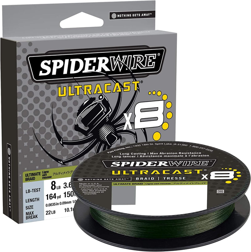 Spiderwire Superline Ultracast Braid, Ultimate Braid-Moss Green, 20Lb | 9Kg, 164Yd | 150M Fishing Line Sporting Goods > Outdoor Recreation > Fishing > Fishing Lines & Leaders SpiderWire Ultimate Braid-Moss Green 20 Pounds 328 Yards