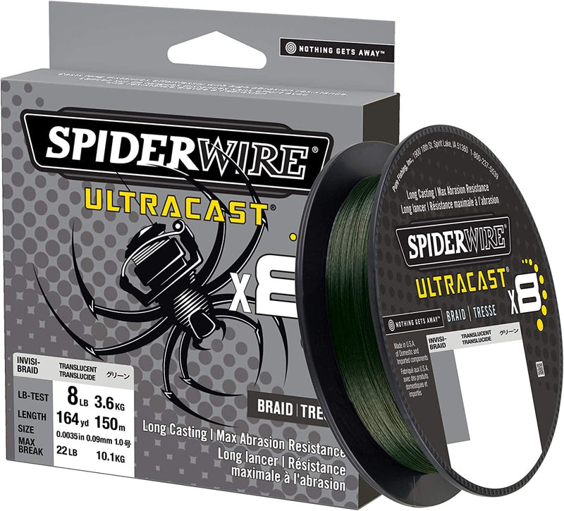 Spiderwire Superline Ultracast Braid, Ultimate Braid-Moss Green, 20Lb | 9Kg, 164Yd | 150M Fishing Line Sporting Goods > Outdoor Recreation > Fishing > Fishing Lines & Leaders SpiderWire Invisibraid-Translucent 100 Pounds 2188 Yards