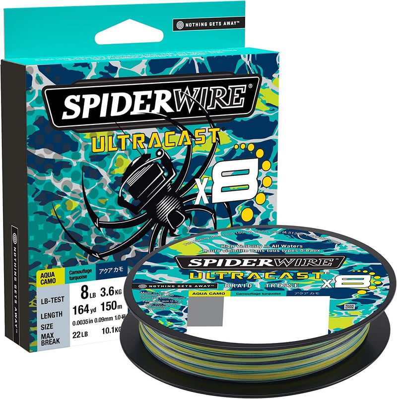 Spiderwire Superline Ultracast Braid, Ultimate Braid-Moss Green, 20Lb | 9Kg, 164Yd | 150M Fishing Line Sporting Goods > Outdoor Recreation > Fishing > Fishing Lines & Leaders SpiderWire Aqua Camo 65 Pounds 164 Yards