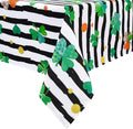 St. Patrick’S Day Tablecloth Square 55 X 55 Inch, Green Lucky Shamrock Striped Table Cloth, Waterproof Spill Proof Four Leaf Clovers Table Cover for Party Holiday Kitchen Dining Room Decoration Home & Garden > Decor > Seasonal & Holiday Decorations ASPMIZ Shamrock and Black Striped 55" × 55" 