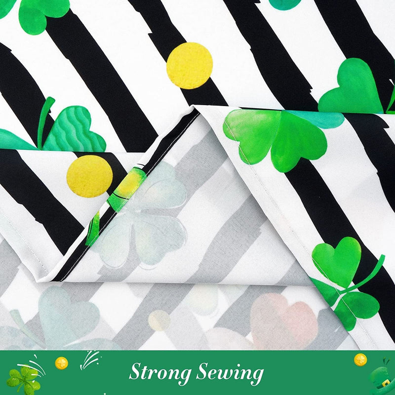 St. Patrick’S Day Tablecloth Square 55 X 55 Inch, Green Lucky Shamrock Striped Table Cloth, Waterproof Spill Proof Four Leaf Clovers Table Cover for Party Holiday Kitchen Dining Room Decoration Home & Garden > Decor > Seasonal & Holiday Decorations ASPMIZ   