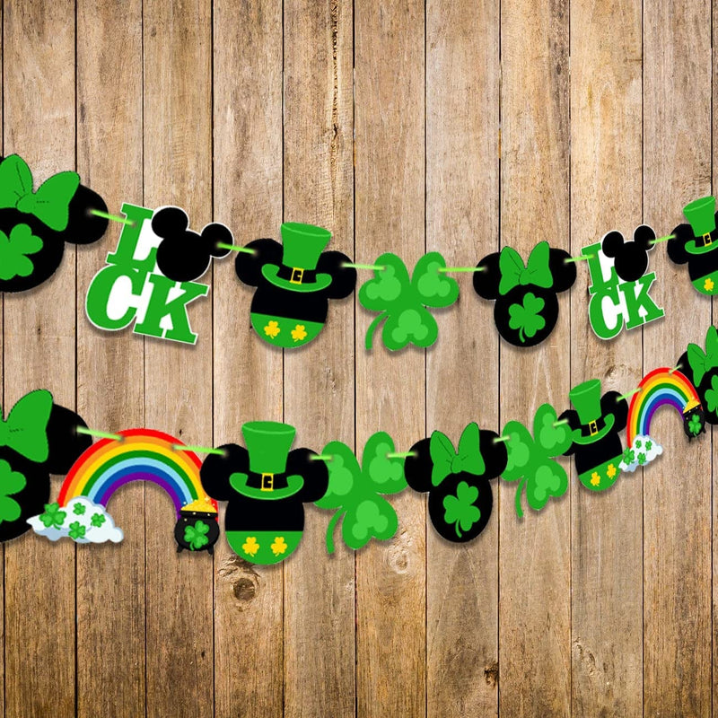 St Patricks Day Decorations Happy St Patricks Day Banner Shamrock Clover Hanging Garland Irish Theme Party Lucky Decor Supplies
