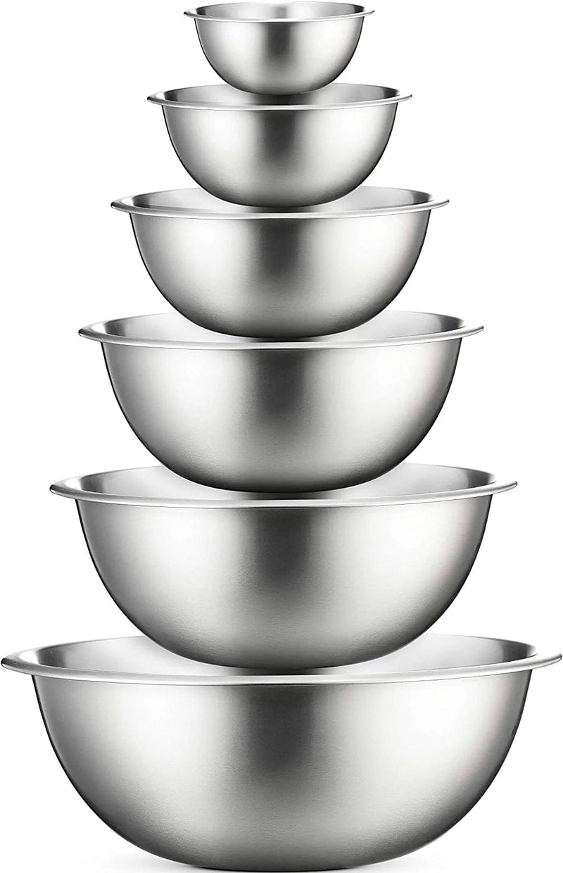 Stainless Steel Mixing Bowls (Set of 6) Stainless Steel Mixing Bowl Set - Easy to Clean, Nesting Bowls for Space Saving Storage, Great for Cooking, Baking, Prepping Animals & Pet Supplies > Pet Supplies > Bird Supplies > Bird Cages & Stands FineDine Stainless Steel 6 Pack 