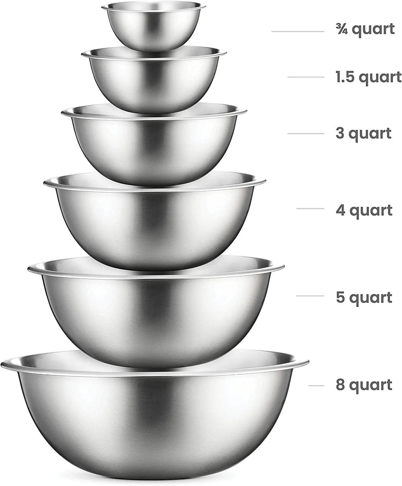 Stainless Steel Mixing Bowls (Set of 6) Stainless Steel Mixing Bowl Set - Easy to Clean, Nesting Bowls for Space Saving Storage, Great for Cooking, Baking, Prepping Animals & Pet Supplies > Pet Supplies > Bird Supplies > Bird Cages & Stands FineDine   