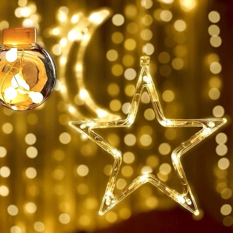Star Fairy Lights,Curtain String Lights,Twinkle Christmas Lights for Bedroom Wedding Party Home Garden,Indoor Outdoor Hanging Lights,Wall Decorations Home Decor,Warm White Home & Garden > Lighting > Light Ropes & Strings Changzhou Jutai Electronic Co.,Ltd   