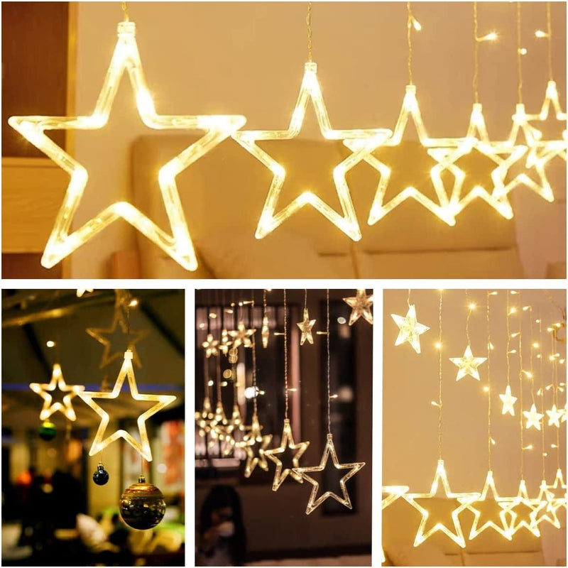 Star Fairy Lights,Curtain String Lights,Twinkle Christmas Lights for Bedroom Wedding Party Home Garden,Indoor Outdoor Hanging Lights,Wall Decorations Home Decor,Warm White Home & Garden > Lighting > Light Ropes & Strings Changzhou Jutai Electronic Co.,Ltd   