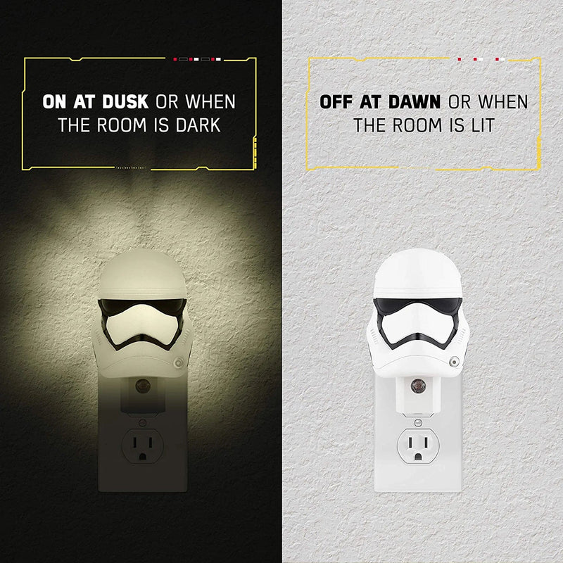 Star Wars Mini Stormtrooper LED Night Light, Collector’S Edition, Plug-In, Dusk-To-Dawn Sensor, Disney, Ideal for Bedroom, Bathroom, Nursery, 44608