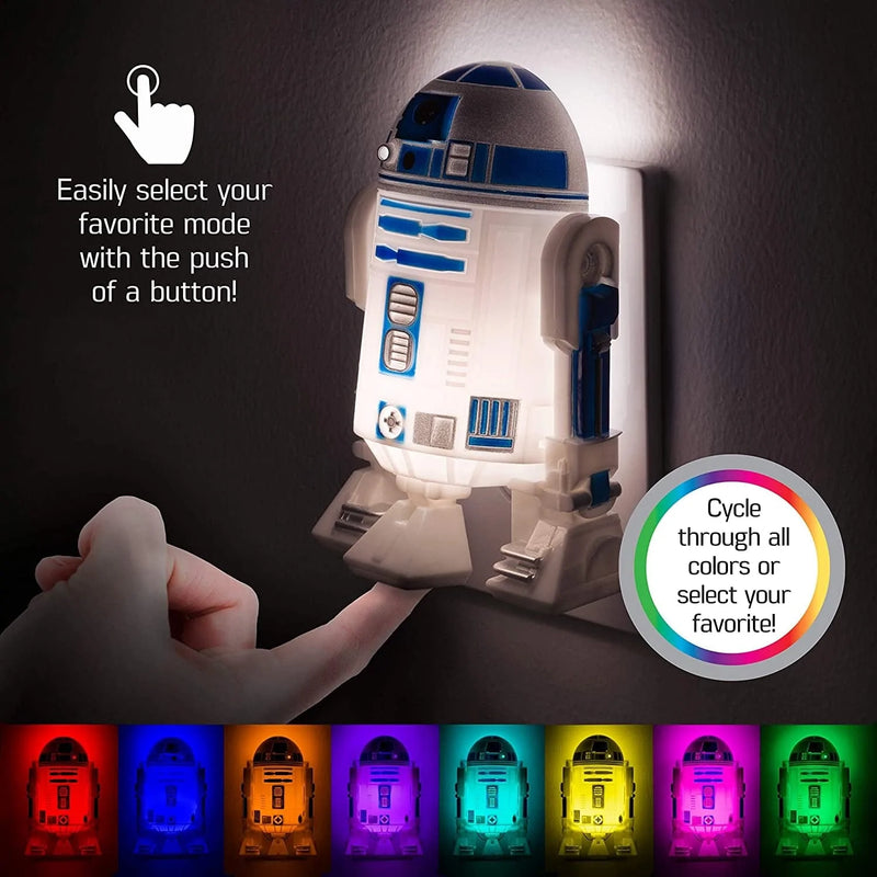 Star Wars R2-D2 LED Night Light, Color Changing, Collector’S Edition, Dusk-To-Dawn Sensor, Plug-In, Disney, Galaxy, Ideal for Bedroom, Bathroom, Nursery, Hallway, 43669 Home & Garden > Lighting > Night Lights & Ambient Lighting Jasco Products Company, LLC   