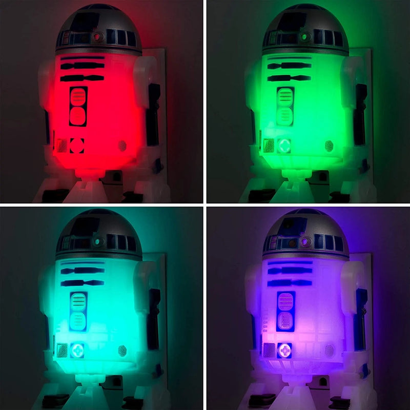 Star Wars R2-D2 LED Night Light, Color Changing, Collector’S Edition, Dusk-To-Dawn Sensor, Plug-In, Disney, Galaxy, Ideal for Bedroom, Bathroom, Nursery, Hallway, 43669