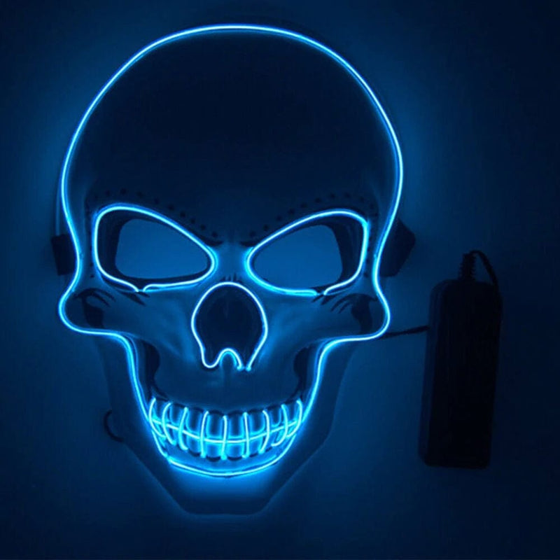 Stardget LED Scary Skull Halloween Mask Costume Cosplay EL Wire Light up Halloween Party Apparel & Accessories > Costumes & Accessories > Masks Stardget Blue  