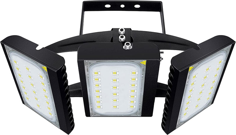 STASUN LED Flood Light Outdoor, 150W 13500Lm Outdoor Lighting, 6000K Daylight White, IP66 Waterproof outside Floodlight Exterior Security Light with 3 Adjustable Heads for Yard, Street, Parking Lot Home & Garden > Lighting > Flood & Spot Lights STASUN Daylight White 450W(150W*3) 