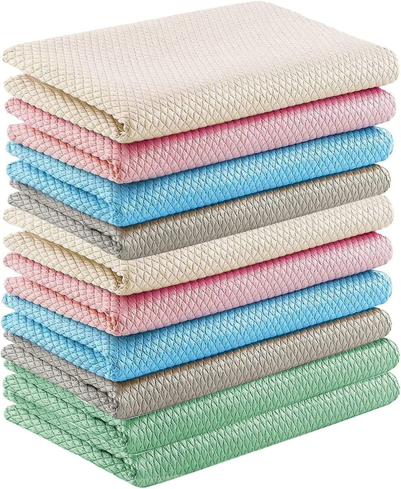 Streak Free Stainless Steel Cleaning Cloth,Kitchen Rags Cleaning Towels Dish Washing Cloths,Wipe Glass Windows Appliances Surface Microfiber Miracle Reusable Easy Clean Cloth,10Pack,12*16In Home & Garden > Household Supplies > Household Cleaning Supplies N\C   