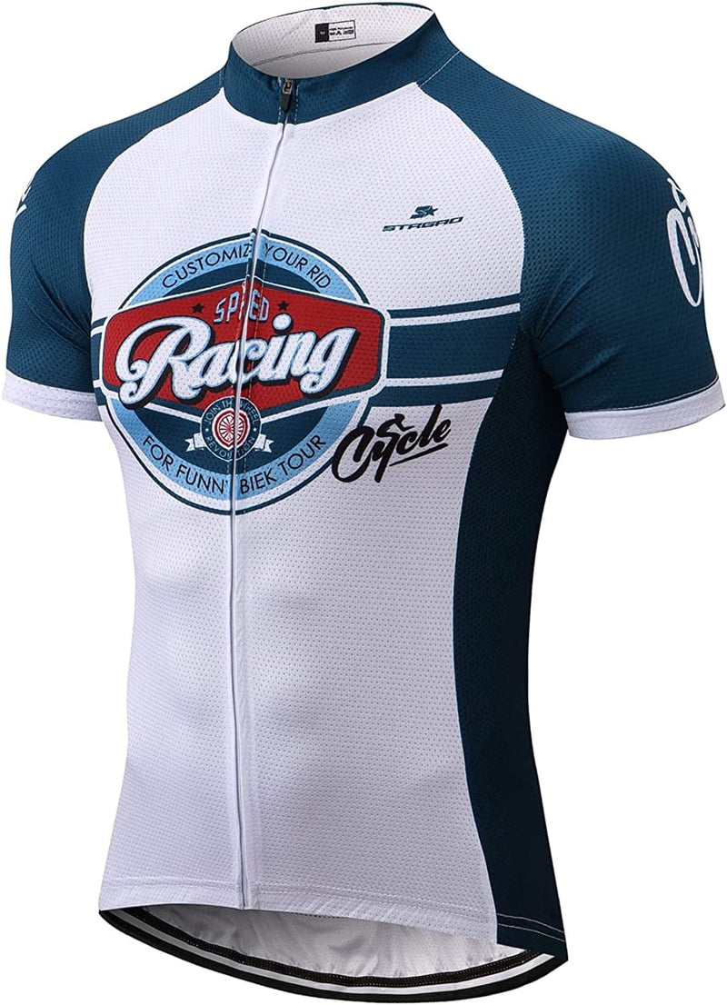 Strgao Men'S Cycling Jersey Bike Short Sleeve Shirt Sporting Goods > Outdoor Recreation > Cycling > Cycling Apparel & Accessories LLAI STRGAO Speed Racing X-Large 