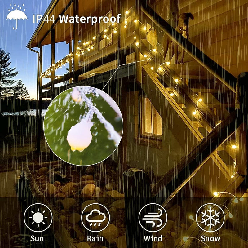 String Lights Indoor and Outdoor - 33 FT 100 LED Waterproof Globe String Lights with Extension Interface for Bedroom, Outside, Camping, Patio, Garden, Wedding, Party, Christmas Decoration - Warm White Home & Garden > Lighting > Light Ropes & Strings Linhai Dingshun Electronic Co., Ltd   