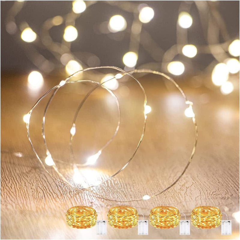 String Lights,Waterproof LED String Lights,10Ft/30 Leds Fairy String Lights Starry ,Battery Operated String Lights for Indoor&Outdoor Decoration Wedding Home Parties Christmas Holiday.(Warm White) Home & Garden > Lighting > Light Ropes & Strings XINKAITE Warm White 10ft*4pcs 
