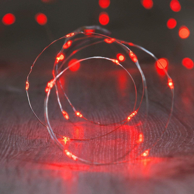 String Lights,Waterproof LED String Lights,10Ft/30 Leds Fairy String Lights Starry ,Battery Operated String Lights for Indoor&Outdoor Decoration Wedding Home Parties Christmas Holiday.(Warm White) Home & Garden > Lighting > Light Ropes & Strings XINKAITE Red 10ft 