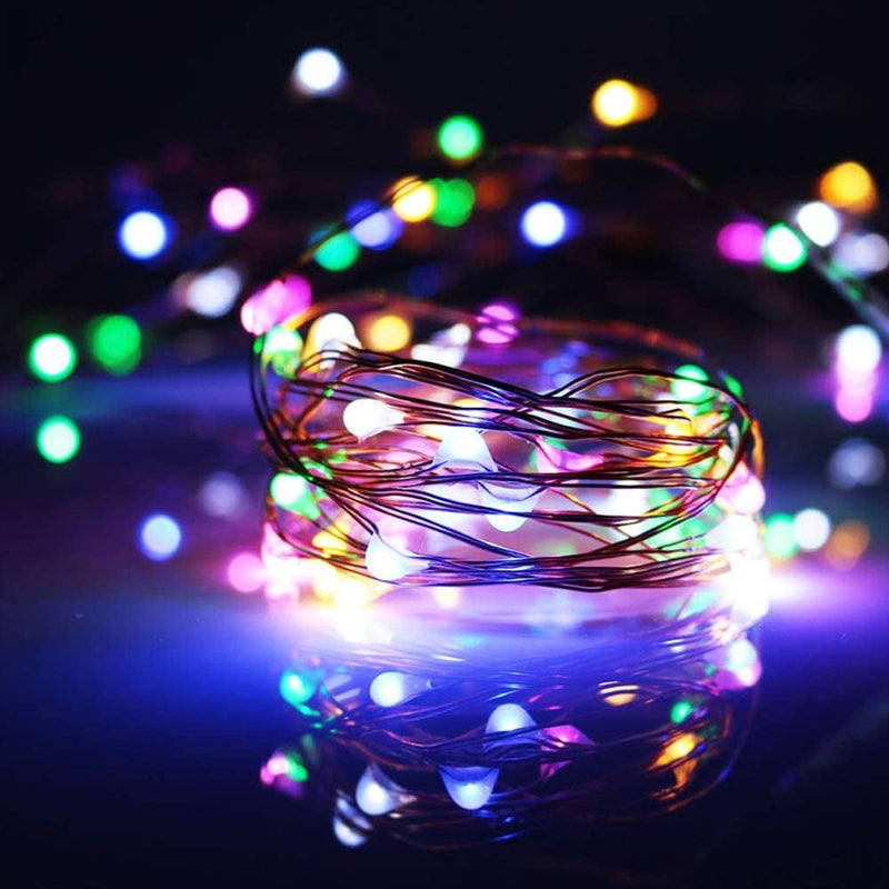 String Lights, Waterproof LED String Lights,2 Pack 20Ft 60 LED Festival Decorations Crafting Battery Powered Copper Wire Starry Fairy Lights (Multicolor) Home & Garden > Lighting > Light Ropes & Strings Baisico   