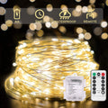 SUDDUS 33Ft 100 LED Outdoor String Lights, Warm White Fairy Lights Battery Operated with Remote, Led Twinkle Lights for Bedroom, Dorm, Backyard, Wedding, Tree, Mason Jar, Wall, Christmas Home & Garden > Lighting > Light Ropes & Strings SUDDUS Warm White 100 LED 
