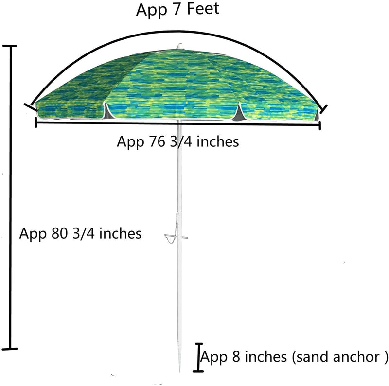 SueSport Sand Anchor 7 feet Beach Umbrella with Tilt and Telescoping Pole Home & Garden > Lawn & Garden > Outdoor Living > Outdoor Umbrella & Sunshade Accessories SueSport   
