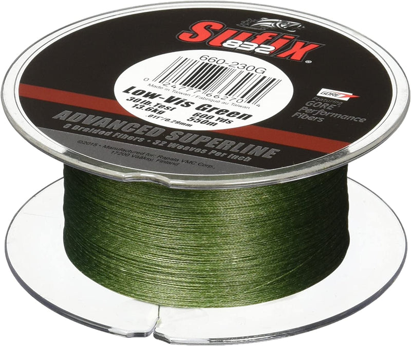 Sufix 832 Braid Line-600 Yards (Green, 30-Pound) Sporting Goods > Outdoor Recreation > Fishing > Fishing Lines & Leaders Rapala   