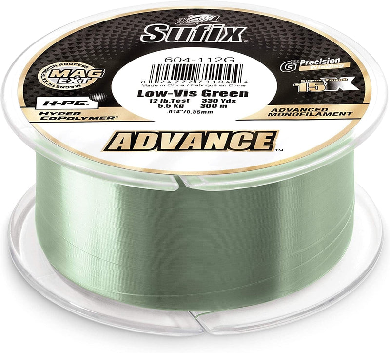 Sufix Advance Lo-Vis Green Monofilament 250-330 Yard Spools Sporting Goods > Outdoor Recreation > Fishing > Fishing Lines & Leaders Sufix 25 Pound - 250 Yards  