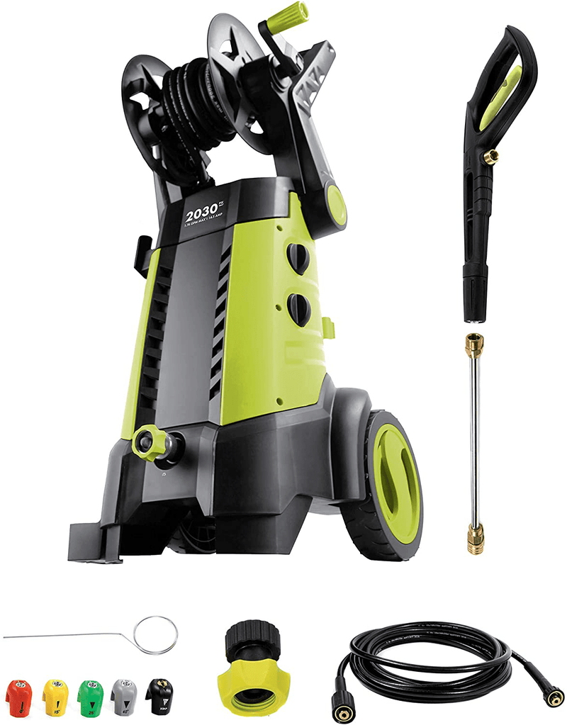 Sun Joe SPX3001 2030 PSI 1.76 GPM 14.5 AMP Electric Pressure Washer with Hose Reel, Green Vehicles & Parts > Vehicle Parts & Accessories > Vehicle Maintenance, Care & Decor Sun Joe Green Washer 