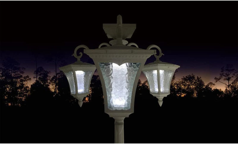 Sun-Ray 312011 Vittoria Three Head Solar Lamp Post and Planter, 7 Ft, White Home & Garden > Lighting > Lamps J&J Global   