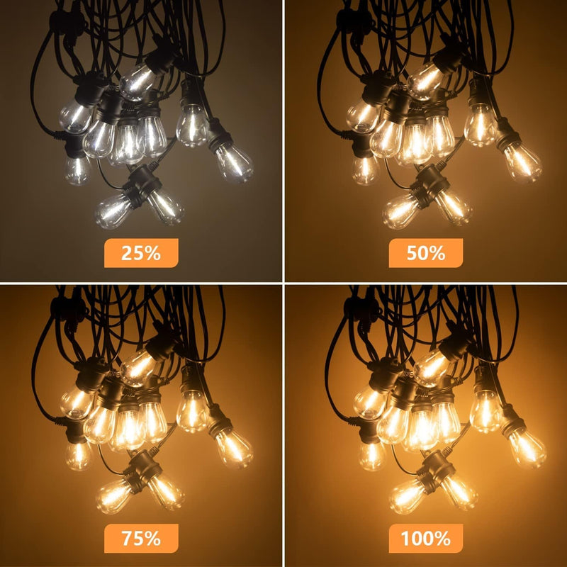 SUNTHIN Outdoor String Lights, 48FT Patio Lights with 16 LED Shatterproof Bulbs for Outside, Backyard, Deck, Porch, Garden, Bistro, Cafe, Party Home & Garden > Lighting > Light Ropes & Strings SUNTHIN   