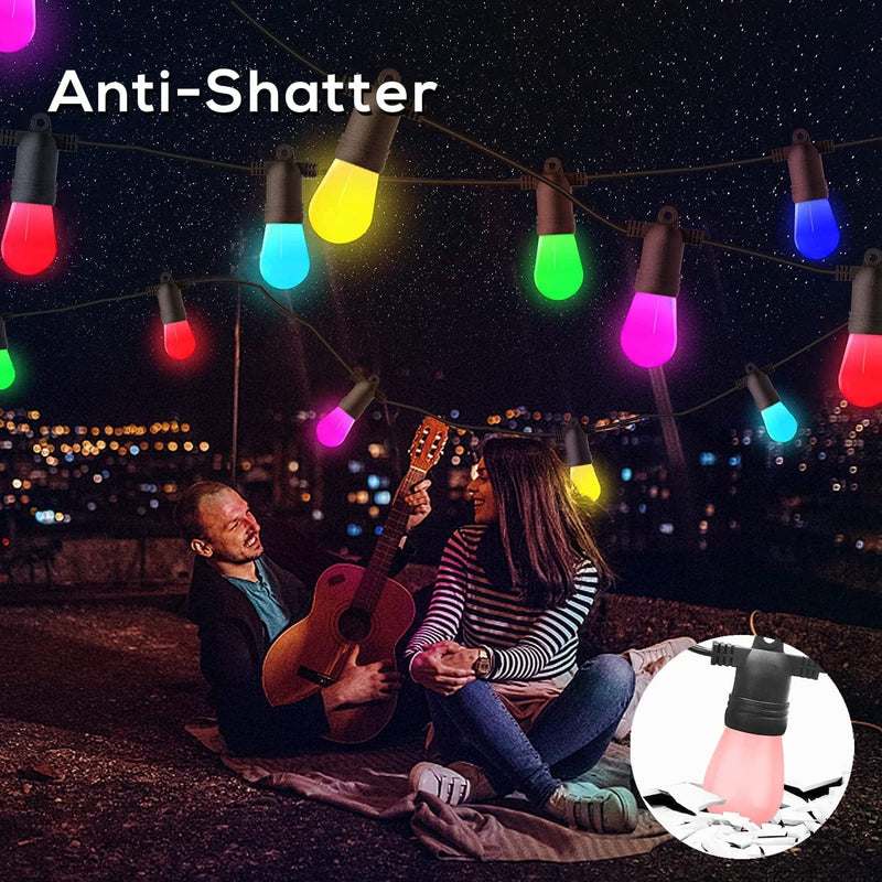 SUNTHIN Smart String Lights, 100FT Colored Patio Lights Work with Alexa & Google Assistant, 30 Shatterproof RGBW Bulbs, Waterproof Hanging Lights for Outdoor Patio, Backyard, Porch, Deck, Pool, Party Home & Garden > Lighting > Light Ropes & Strings SUNTHIN   